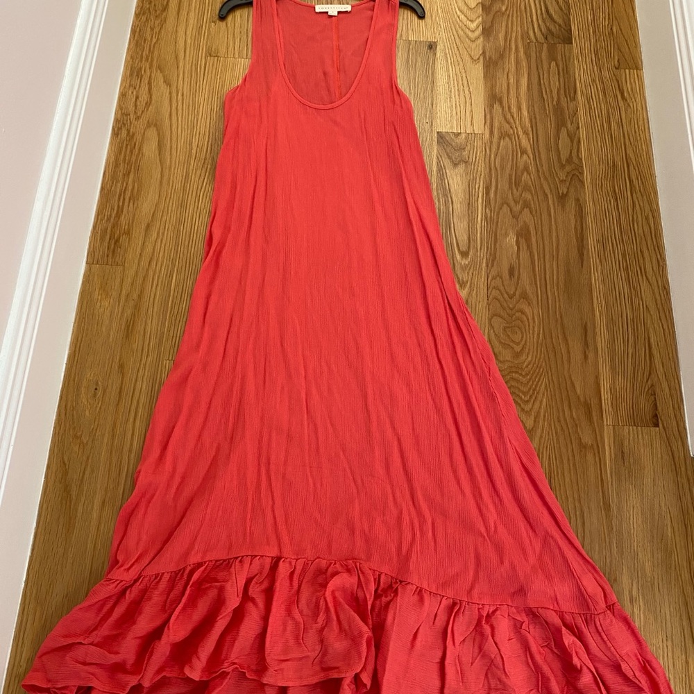Lovestitch midi dress coral size Small